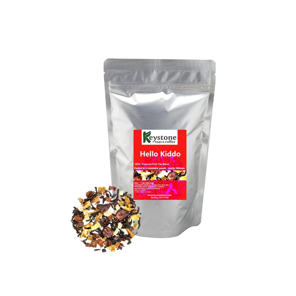 Hello Kiddo – Fruit Tea Tisane ,Hibiscus Flower, Orange, Peel, Cranberry, Pineapple and natural Flavor